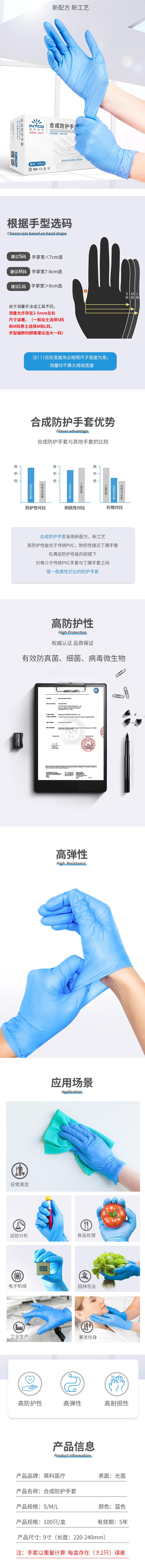 英科醫(yī)療一次性耐磨合成防護手套圖片