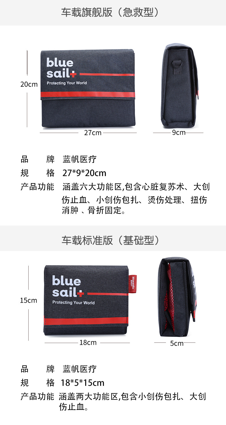 藍帆醫(yī)療CZ-B002車載標準款急救護理包圖片2