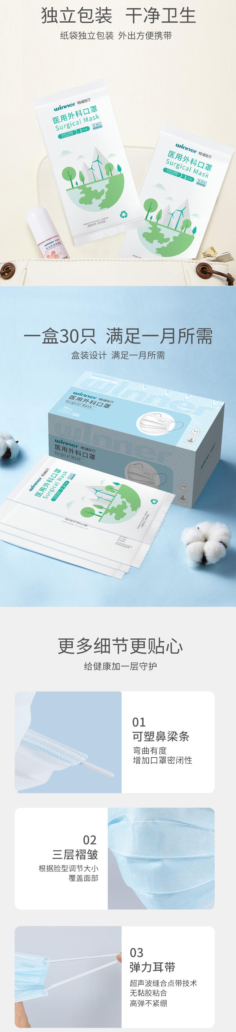 穩(wěn)健604-007683醫(yī)用外科口罩圖片2
