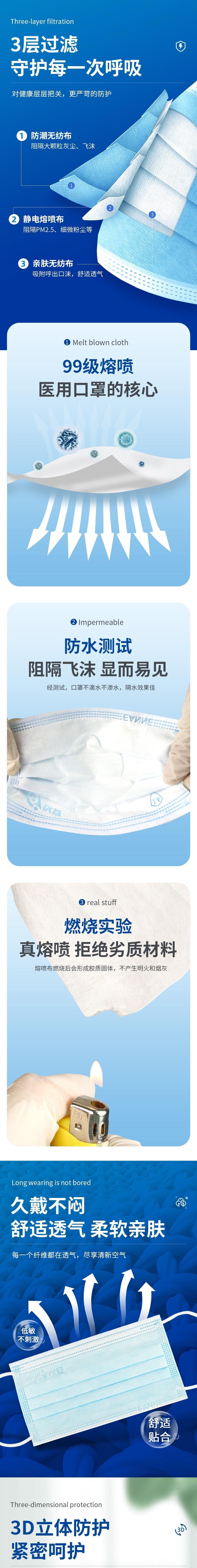 以安P950一次性醫(yī)用外科口罩圖片