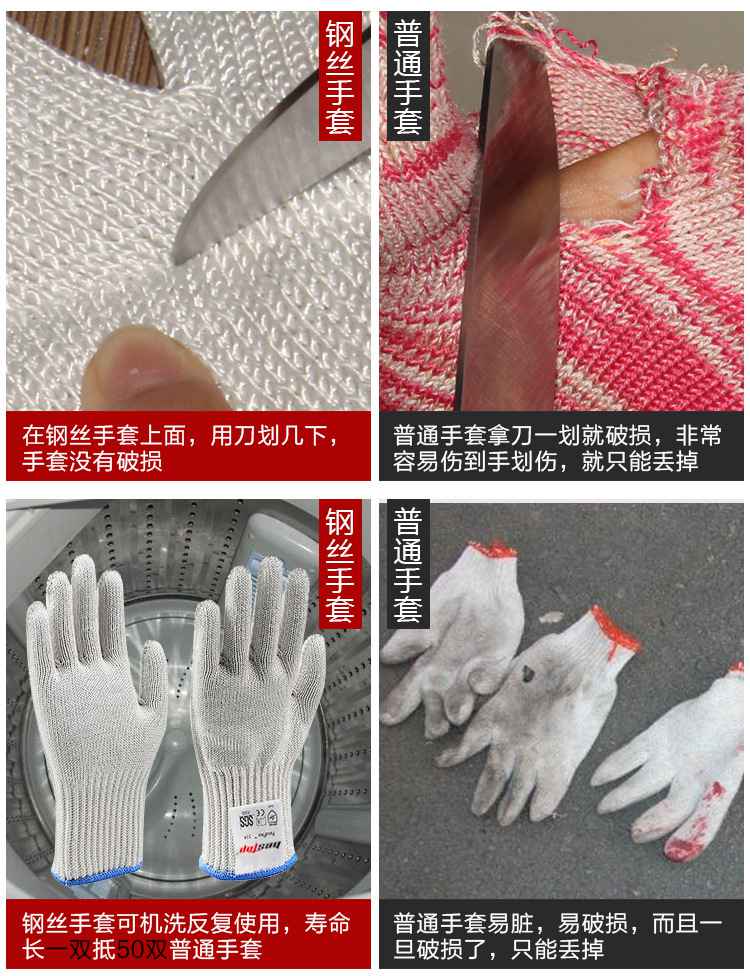 bestop倍護(hù)F5145鋼絲5級防割手套圖片3