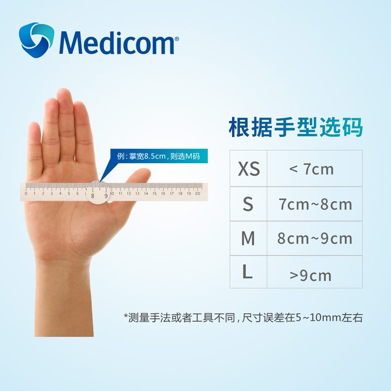 麥迪康1191B藍(lán)色無粉一次性丁腈手套S圖片6