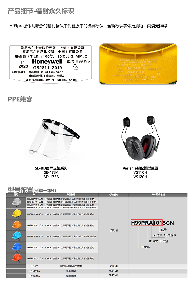 Honeywell霍尼韋爾H99PRA103SCN H99pro加強(qiáng)ABS款帶通風(fēng)孔標(biāo)準(zhǔn)款橙色安全帽5