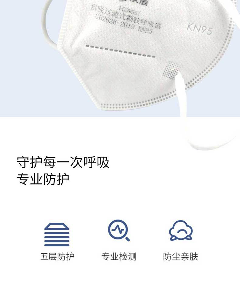 漢盾HD9551 KN95耳帶式折疊防塵口罩2