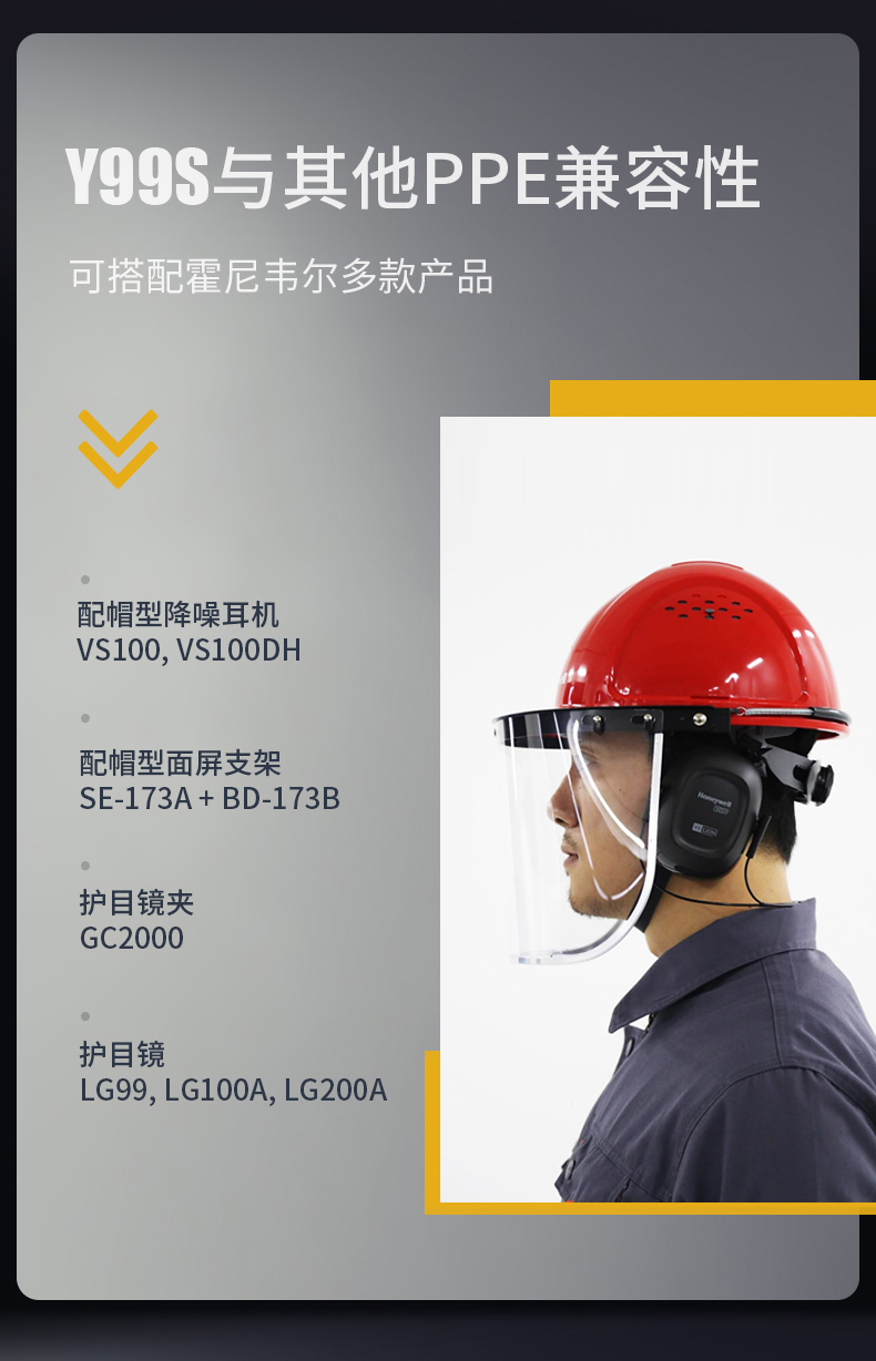 Honeywell霍尼韋爾Y99BAP103S Y99S系列ABS帶通風(fēng)孔四點(diǎn)快插下頦帶橙色安全帽6