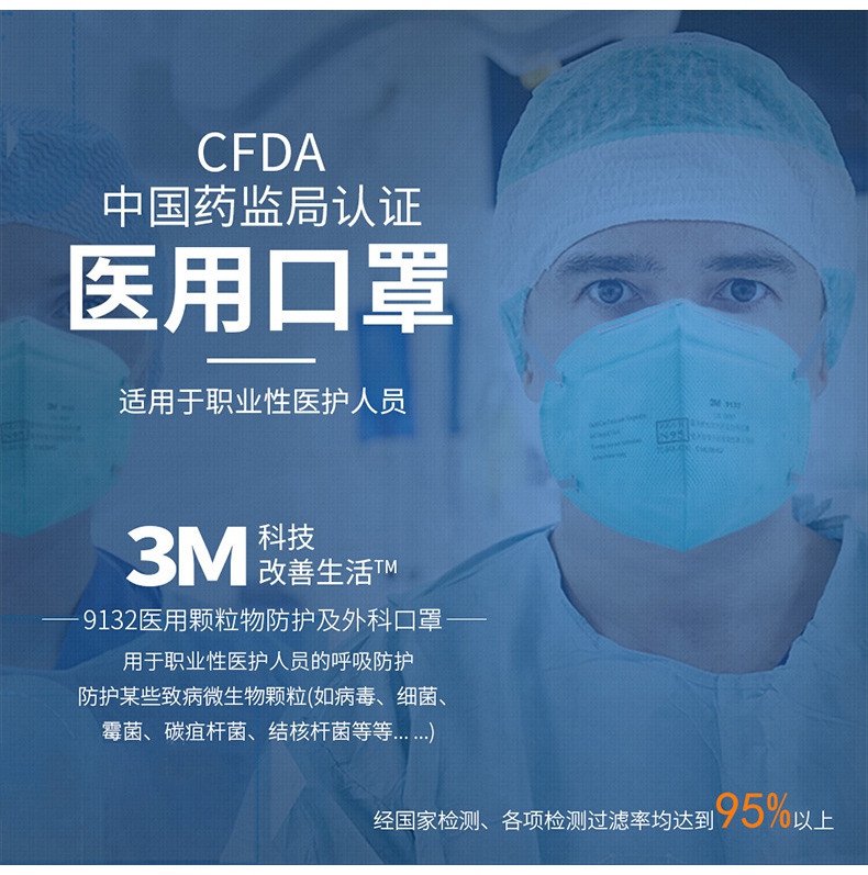 3M9132口罩N95醫(yī)用防護(hù)口罩圖片