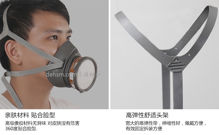 3M3200化工噴漆防毒面具高級(jí)橡膠材質(zhì)，頭帶舒適