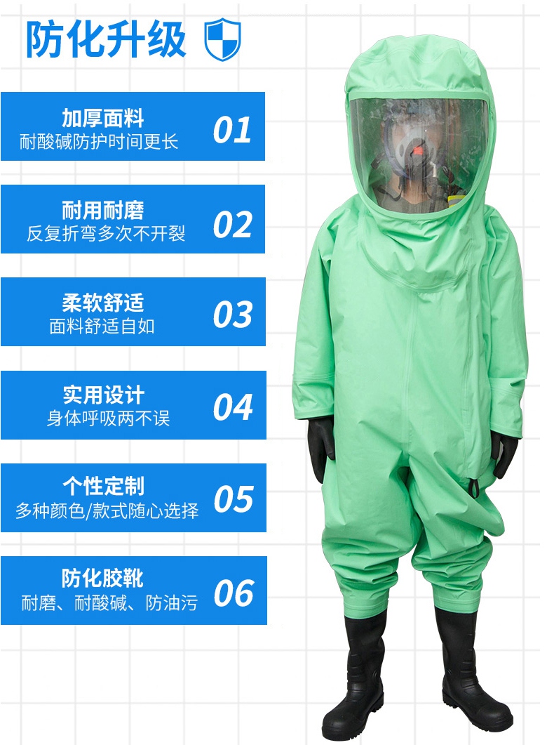 定和DH551特級重型全封閉防化服加厚面料，耐用耐磨