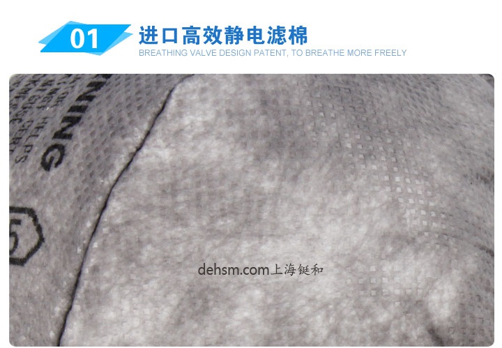 3M8247R95有機蒸氣異味及顆粒物防護口罩側(cè)面圖進口高效靜電濾棉