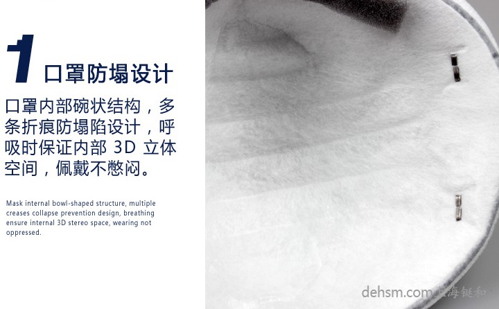 3M8246R95口罩杯狀結(jié)構(gòu)，保證口罩呼吸空間，佩戴不憋悶